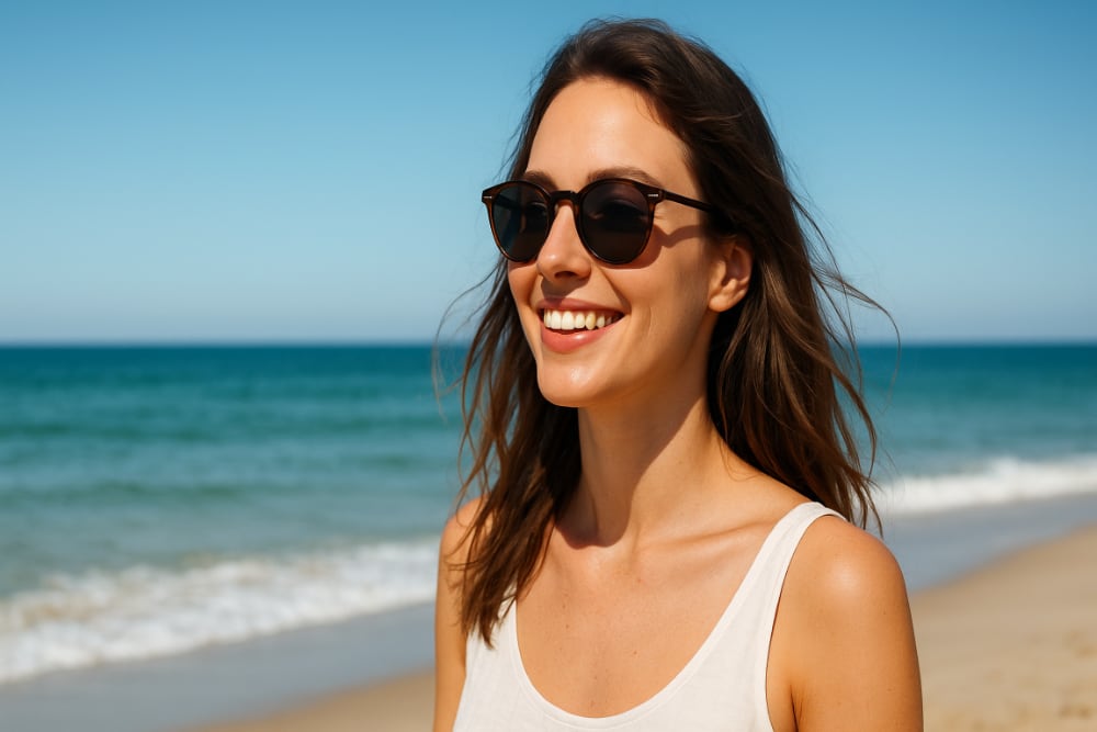 Fille avec lunettes de soleil